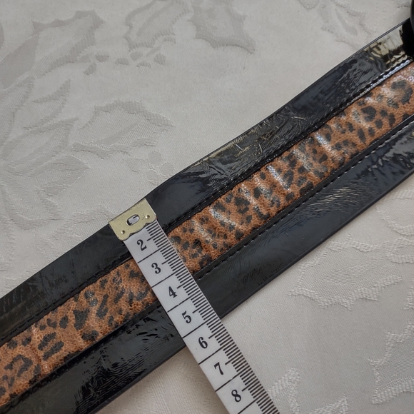 New ? Betsey Johnson black leopard wide belt main image 4